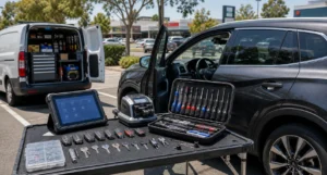 Automotive locksmith tools for work vehicle key service